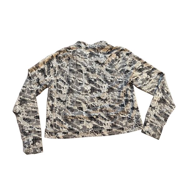 Spyder Active Woman's Half Zip Long Sleeve Knit Top Sz L Black White Gray - Picture 2 of 10